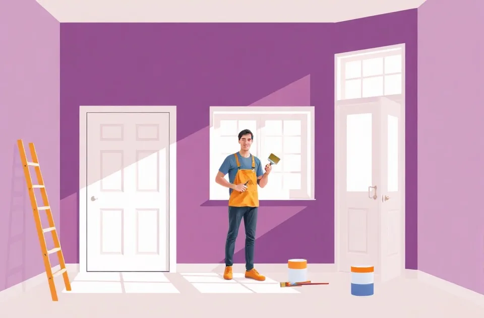Intérieur rénové après travaux de peinture à Ville-d'Avray